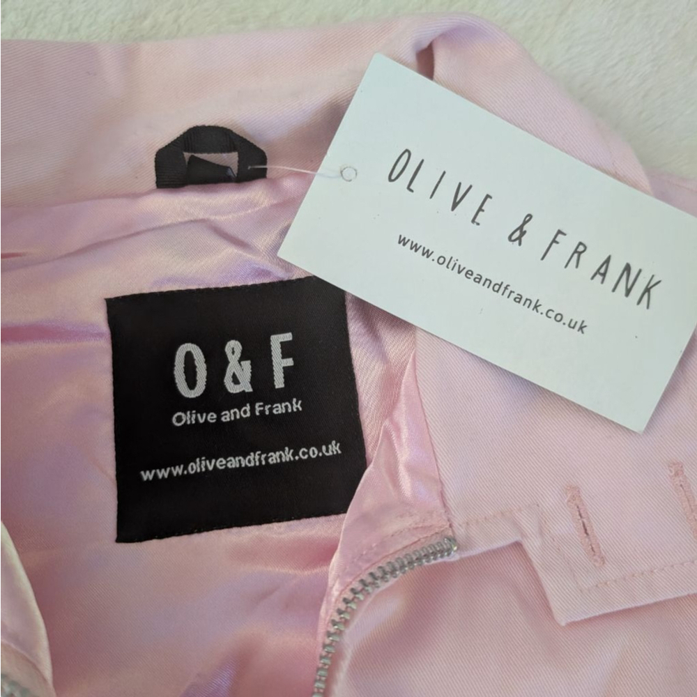 Olive and Frank Girls Girls Girls Pink Bomber Jacket - Small - New - Picture 7 of 9